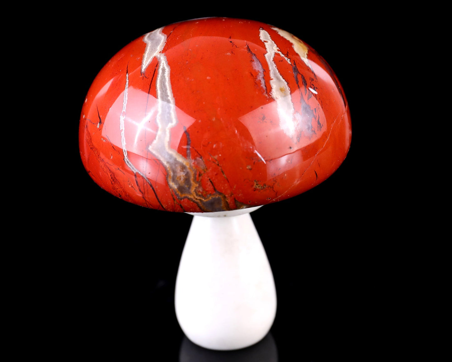 Nicedony 80mm Red Jasper Hand Carved Crystal Mushroom Sculpture - View 2