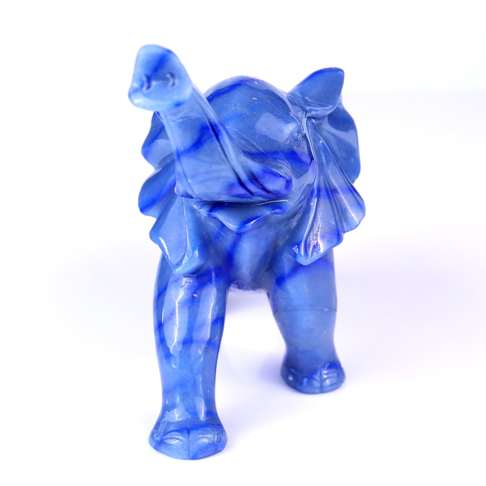 Nicedony 9.1" Blue Aventurine Hand Carved Crystal Elephant Sculpture - View 3