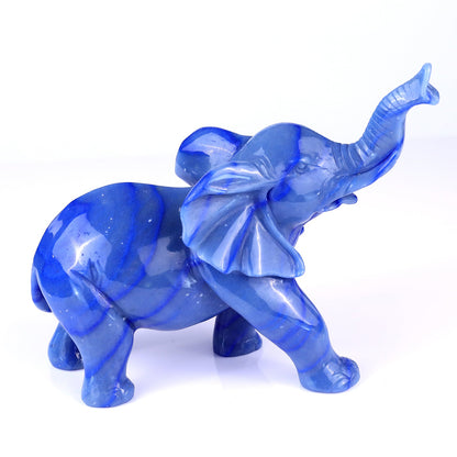 Nicedony 9.1" Blue Aventurine Hand Carved Crystal Elephant Sculpture - View 2