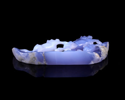 Nicedony 9.2" Blue Chalcedony Hand Carved Crystal Horses Sculpture - View 8