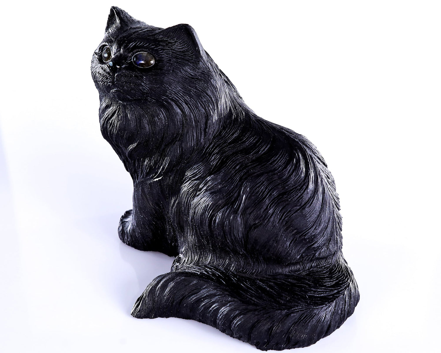 Nicedony 9.4" Black Obsidian Hand Carved Crystal Persian Sculpture (SKU: 4100440) - Photo 4