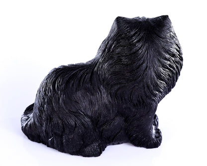Nicedony 9.4" Black Obsidian Hand Carved Crystal Persian Sculpture - View 5