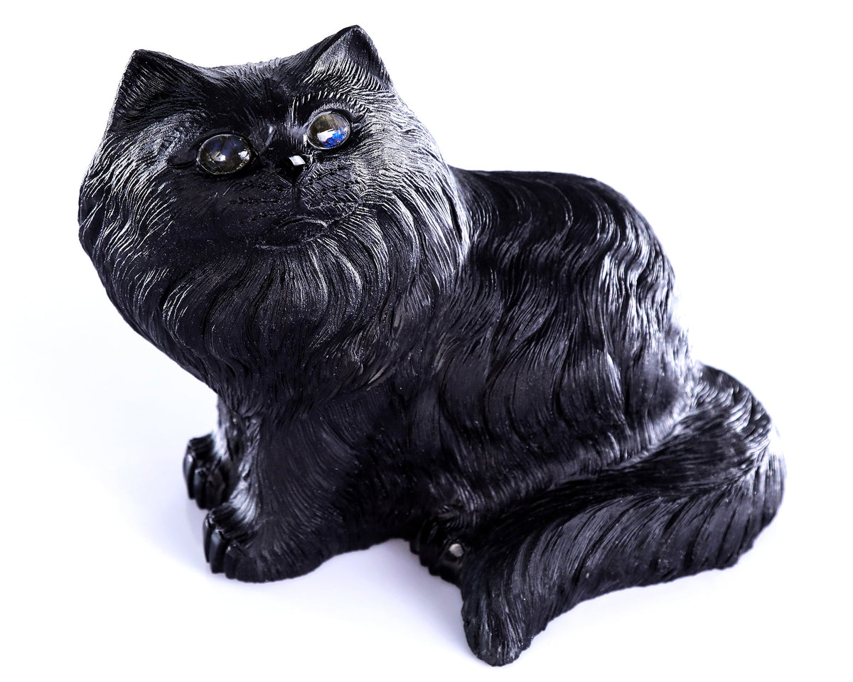 Nicedony 9.4" Black Obsidian Hand Carved Crystal Persian Sculpture (SKU: 4100440) - Photo 7