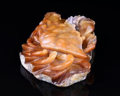 Nicedony 9.4" Chalcedony Hand Carved Crystal Crab Sculpture - View 4