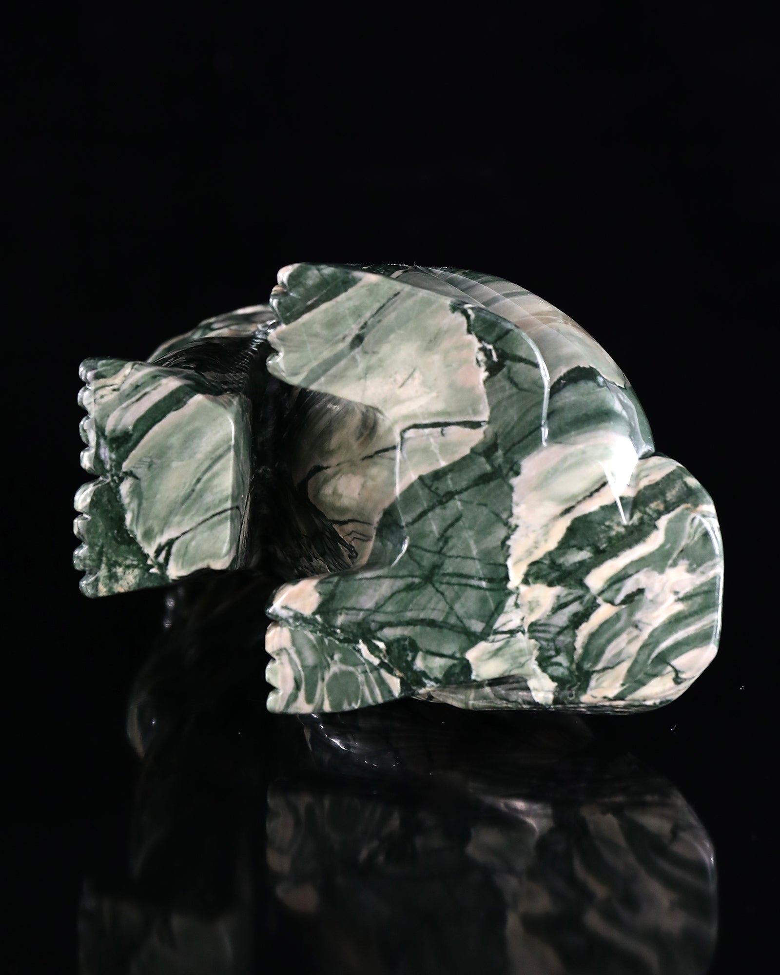 Nicedony 9.4" Jiulong Jade Hand Carved Crystal Wolf Sculpture - View 10
