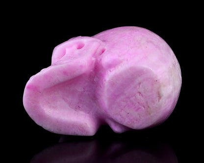 Nicedony 9.4" Pink Aragonite Hand Carved Realistic Skull Sculpture - View 6