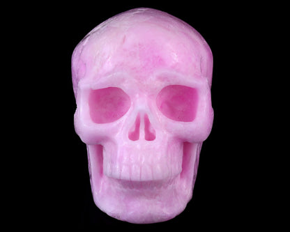 Nicedony 9.4" Pink Aragonite Hand Carved Realistic Skull Sculpture - View 2