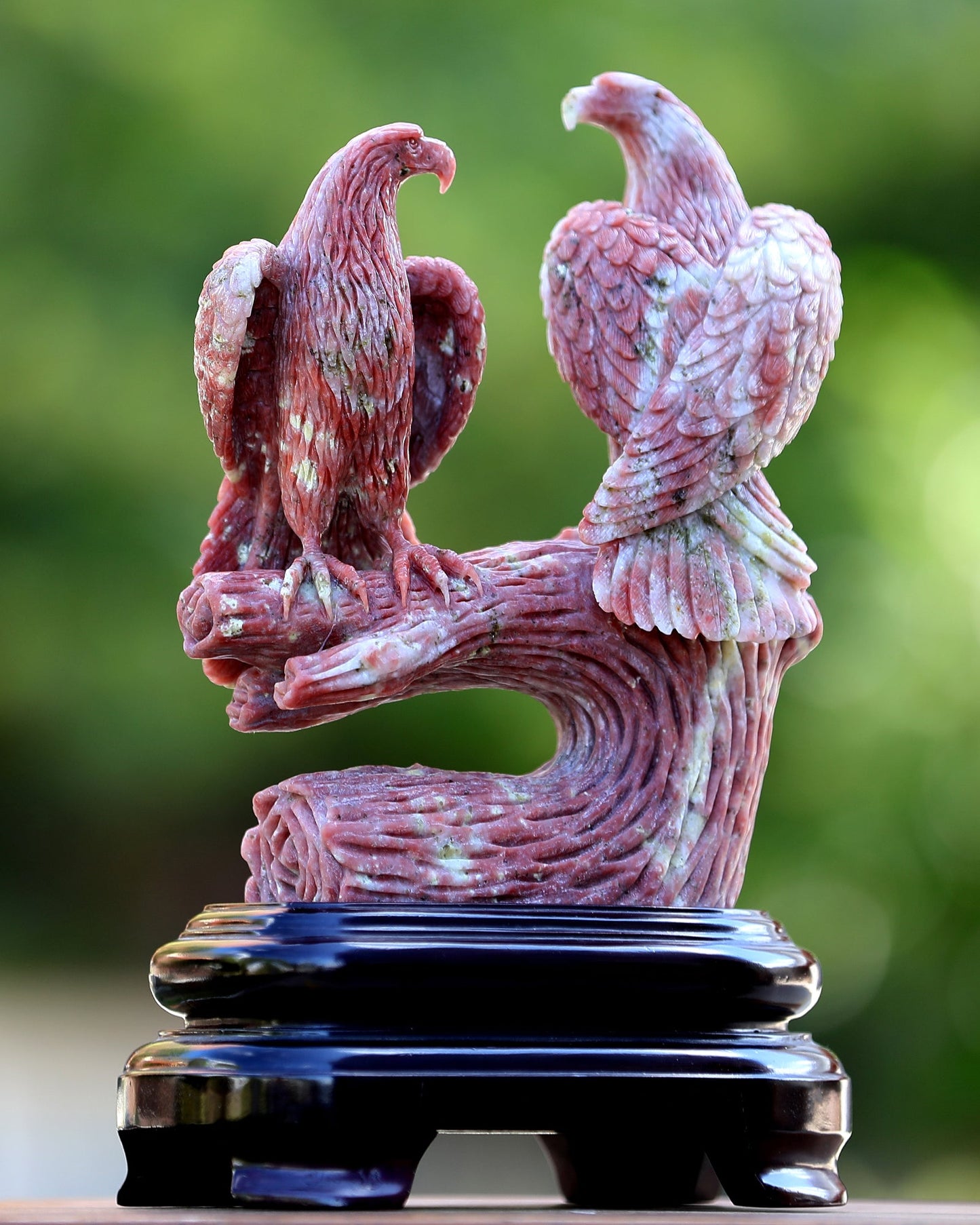 Nicedony 9.4" Red Agate Hand Carved Crystal Eagle Sculpture - View 2