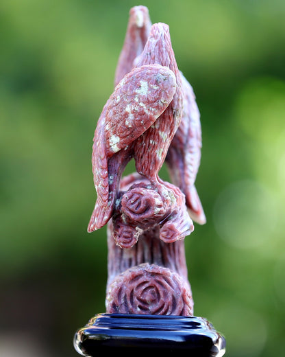 Nicedony 9.4" Red Agate Hand Carved Crystal Eagle Sculpture - View 3