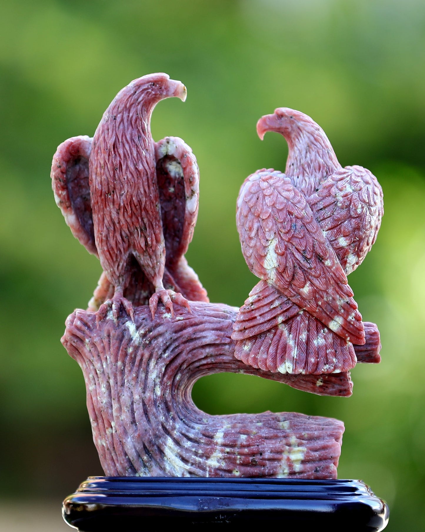 Nicedony 9.4" Red Agate Hand Carved Crystal Eagle Sculpture - View 5