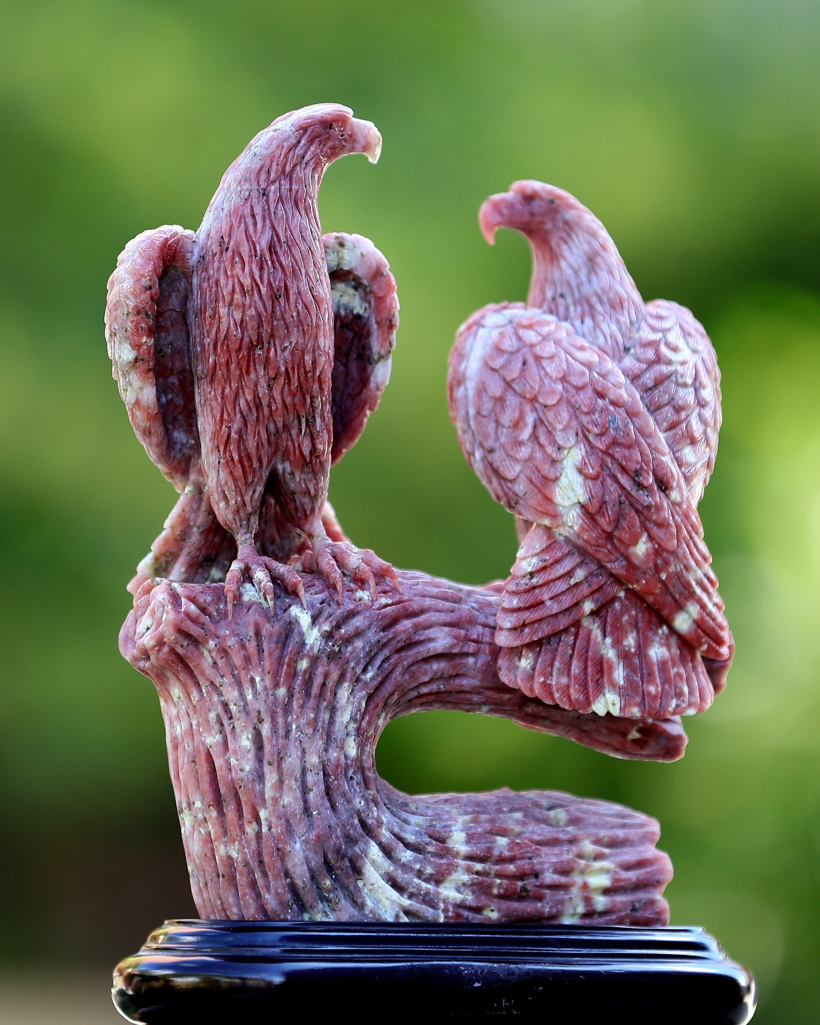 Nicedony 9.4" Red Agate Hand Carved Crystal Eagle Sculpture - View 6
