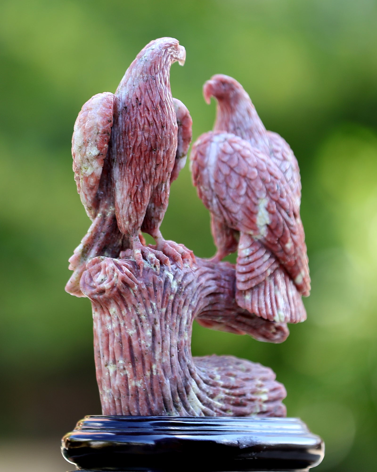 Nicedony 9.4" Red Agate Hand Carved Crystal Eagle Sculpture - View 7