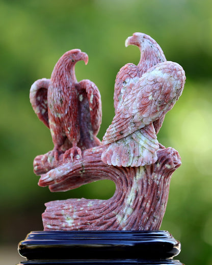 Nicedony 9.4" Red Agate Hand Carved Crystal Eagle Sculpture - View 8