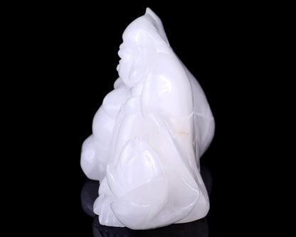 Nicedony 9.8" Angolan Quartz Hand Carved Crystal Buddha Sculpture - View 7