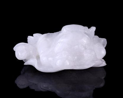 Nicedony 9.8" Angolan Quartz Hand Carved Crystal Buddha Sculpture - View 9