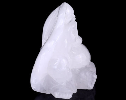 Nicedony 9.8" Angolan Quartz Hand Carved Crystal Buddha Sculpture - View 3