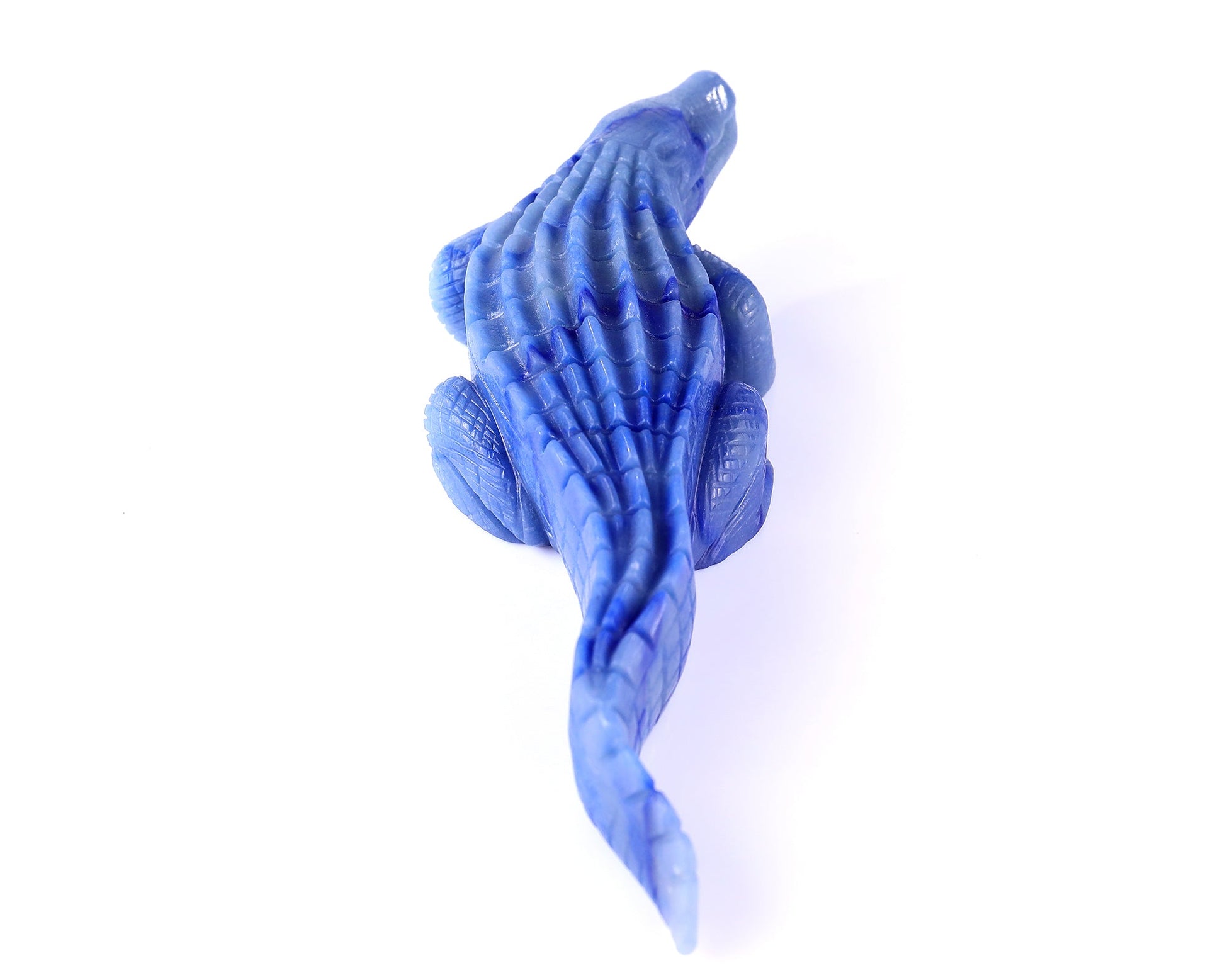 Nicedony 9.8" Blue Aventurine Hand Carved Crystal Crocodile Sculpture - View 4