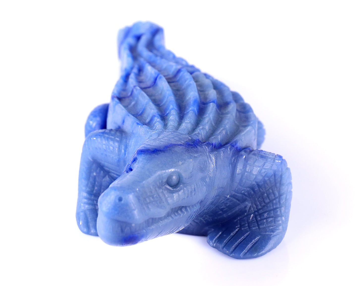 Nicedony 9.8" Blue Aventurine Hand Carved Crystal Crocodile Sculpture - View 2