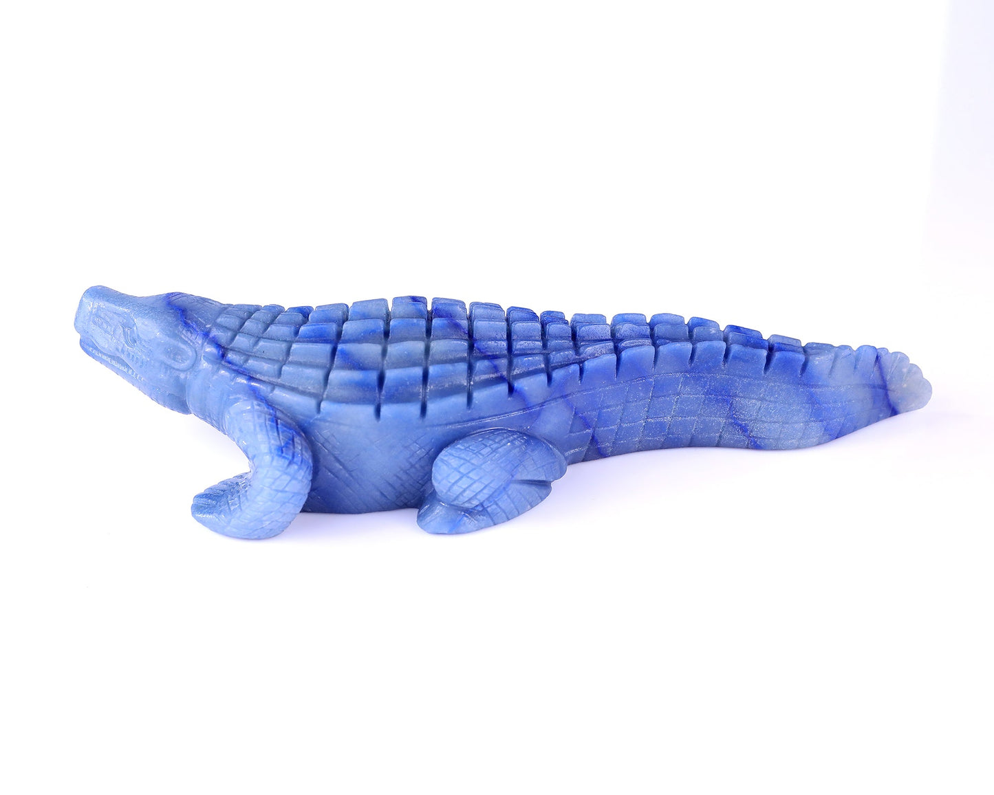 Nicedony 9.8" Blue Aventurine Hand Carved Crystal Crocodile Sculpture - View 7
