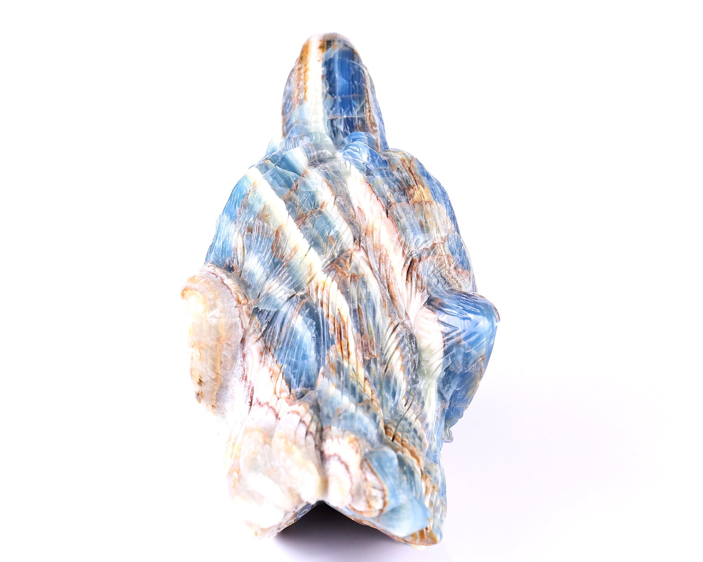 Nicedony 9.8" Blue Onyx Hand Carved Crystal Wolf Head Sculpture - View 6