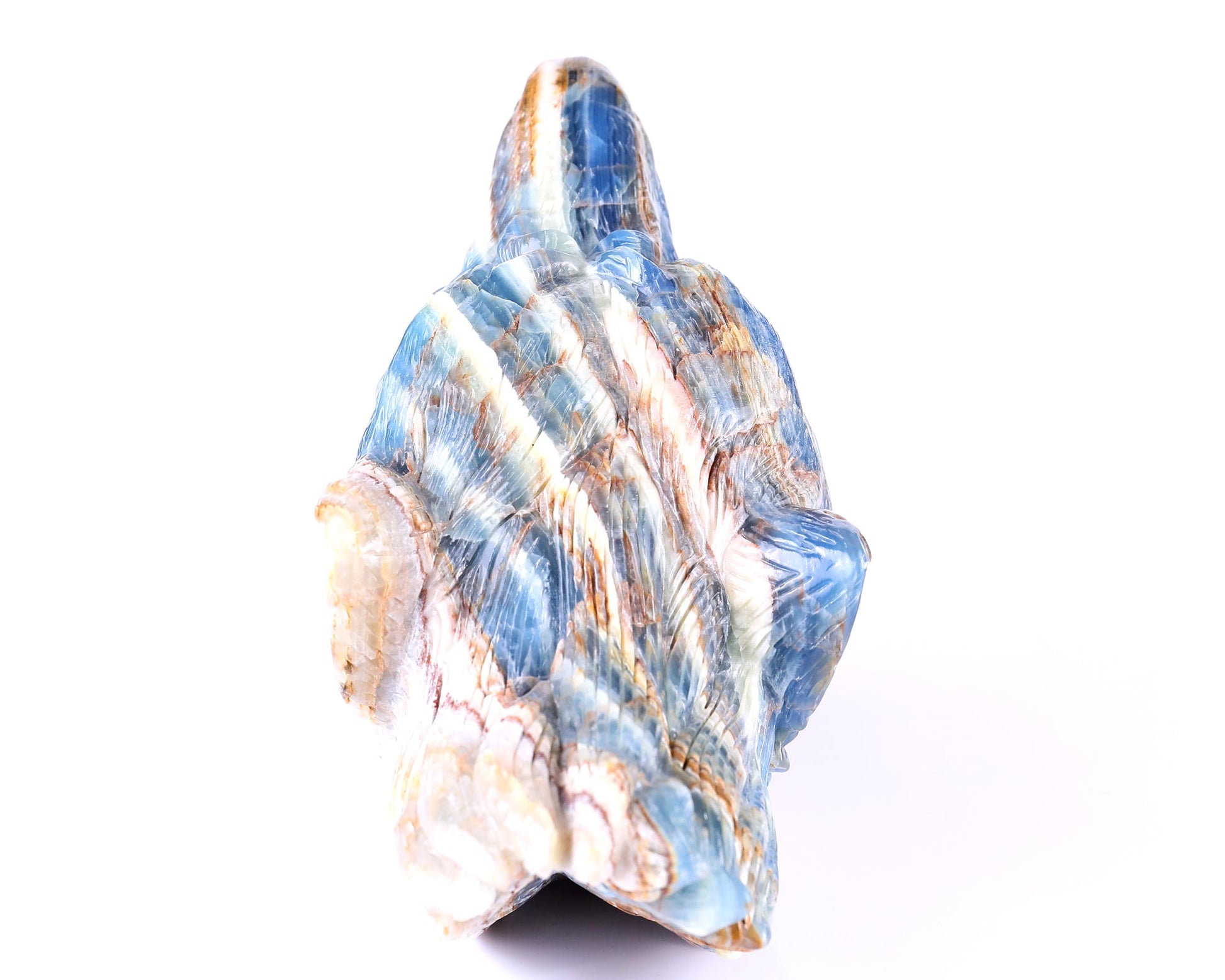 Nicedony 9.8" Blue Onyx Hand Carved Crystal Wolf Head Sculpture - View 6