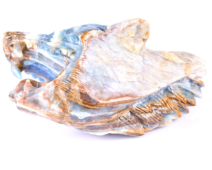Nicedony 9.8" Blue Onyx Hand Carved Crystal Wolf Head Sculpture - View 9