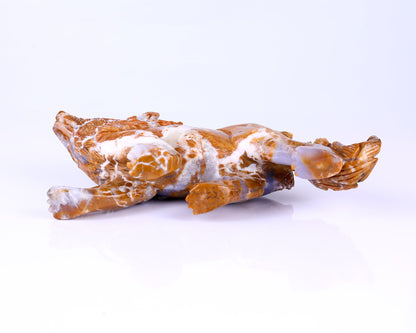 Nicedony 9.8" Chalcedony Hand Carved Crystal Wolf Sculpture - View 6
