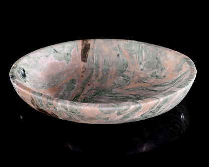 Nicedony 9.8" Jiulong Jade Hand Carved Crystal Food Tray, Fruit Tray