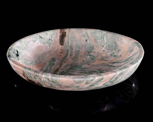 Nicedony 9.8" Jiulong Jade Hand Carved Crystal Food Tray, Fruit Tray
