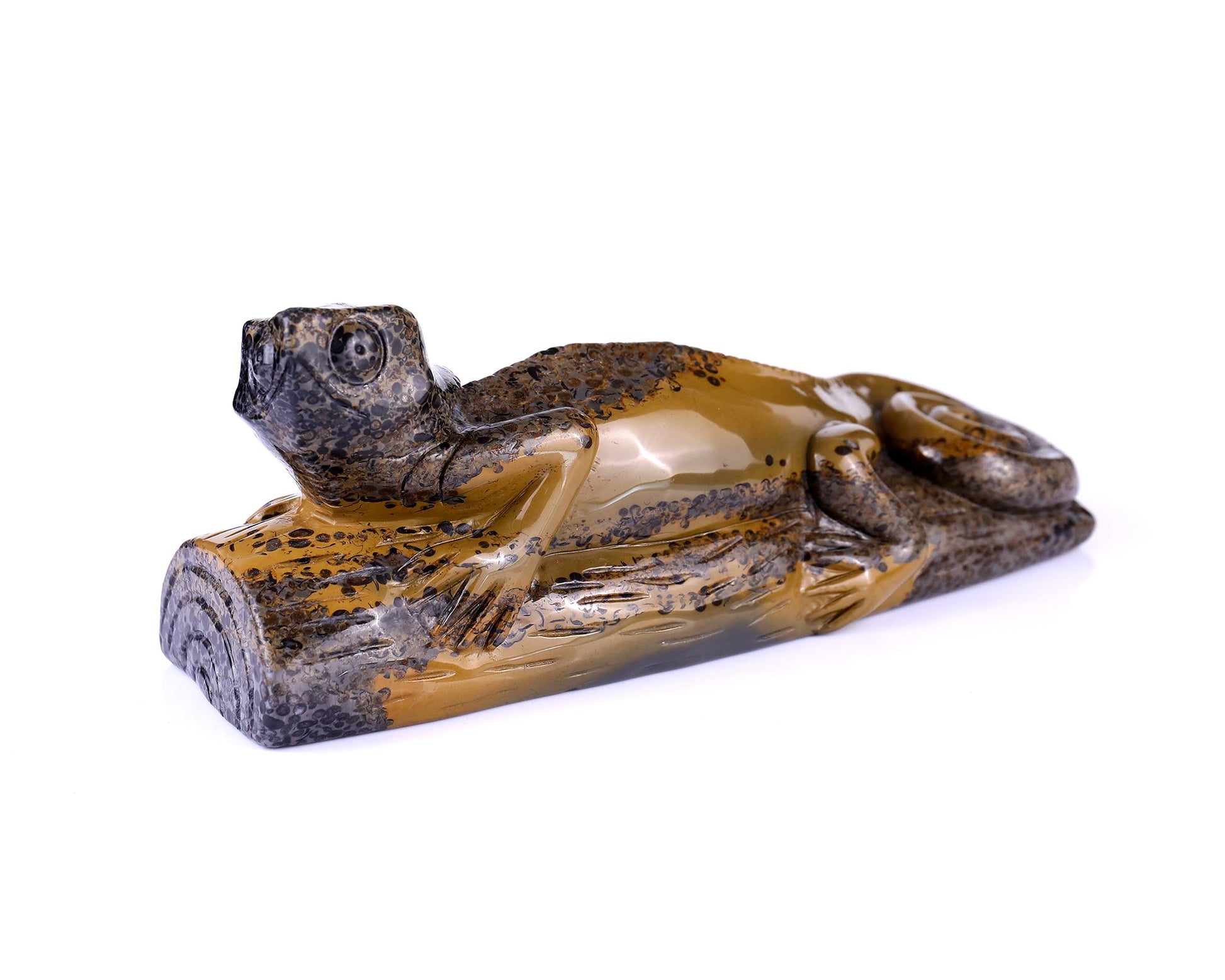Nicedony 9.8" Leopard Skin Stone Hand Carved Crystal Lizard Sculpture - View 7