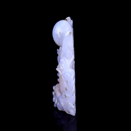 Nicedony 10.2" Blue Chalcedony Hand Carved Crystal Dragon Sculpture - View 8