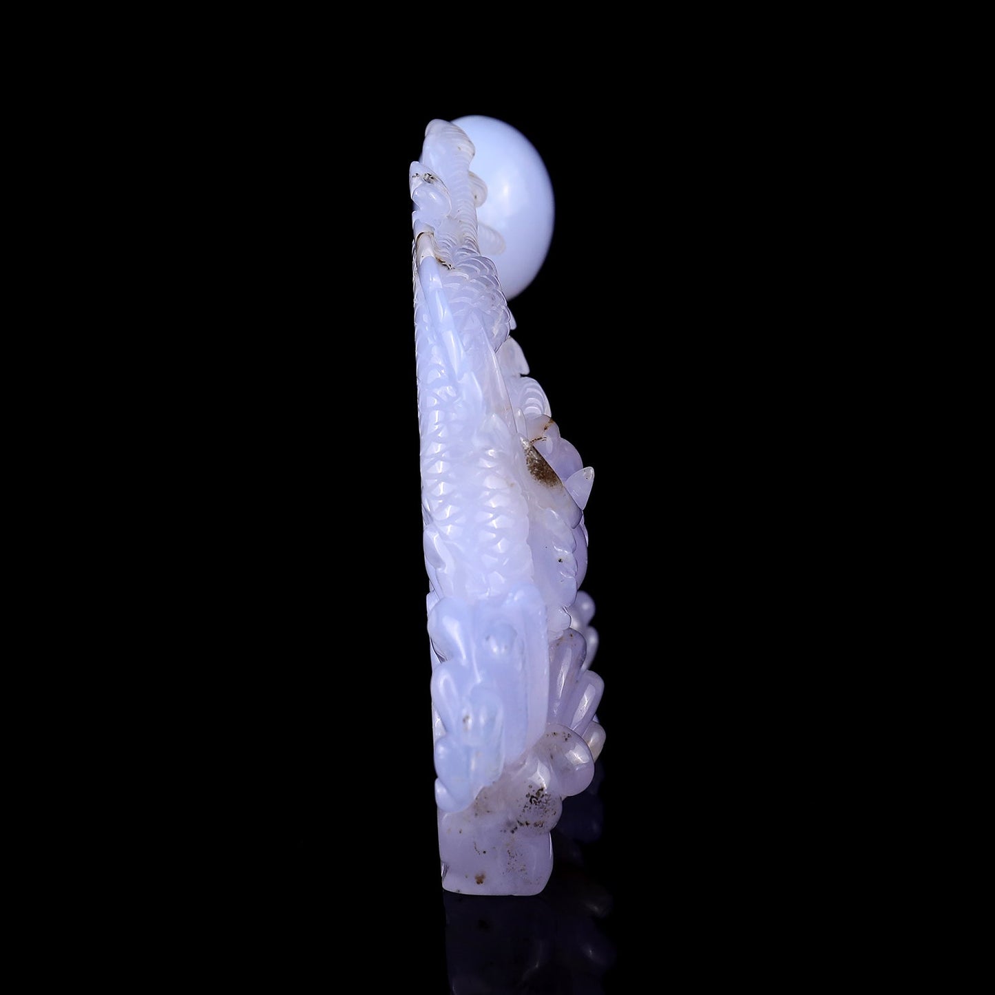 Nicedony 10.2" Blue Chalcedony Hand Carved Crystal Dragon Sculpture - View 7