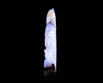 Nicedony 11.0" Blue Chalcedony Hand Carved Crystal Dolphins Sculpture - View 3