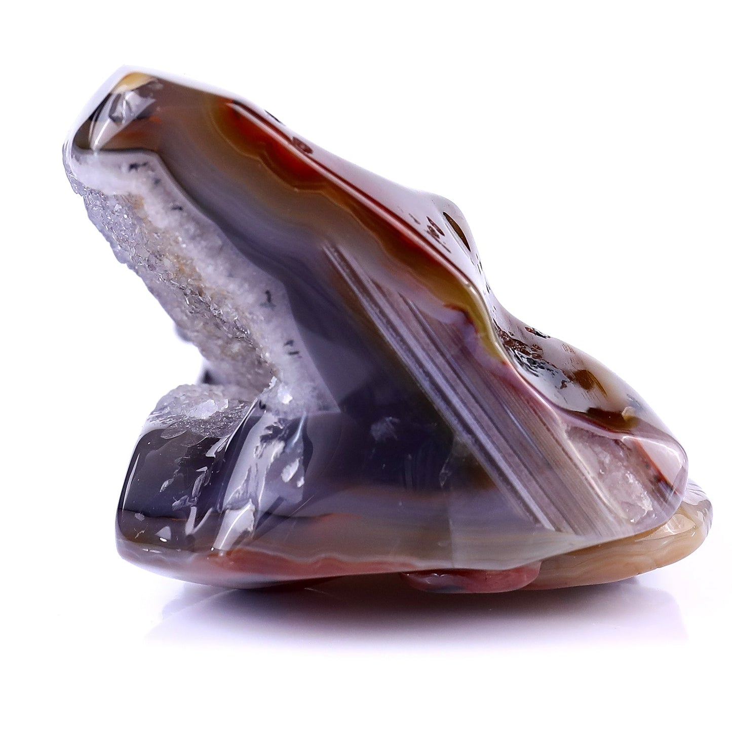 Nicedony 4.8" Red Geode Agate Hand Carved Crystal Tiger Sculpture - View 7