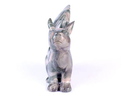 Nicedony 5.1" Jiulong Jade Hand Carved Crystal Squirrel Sculpture - View 2