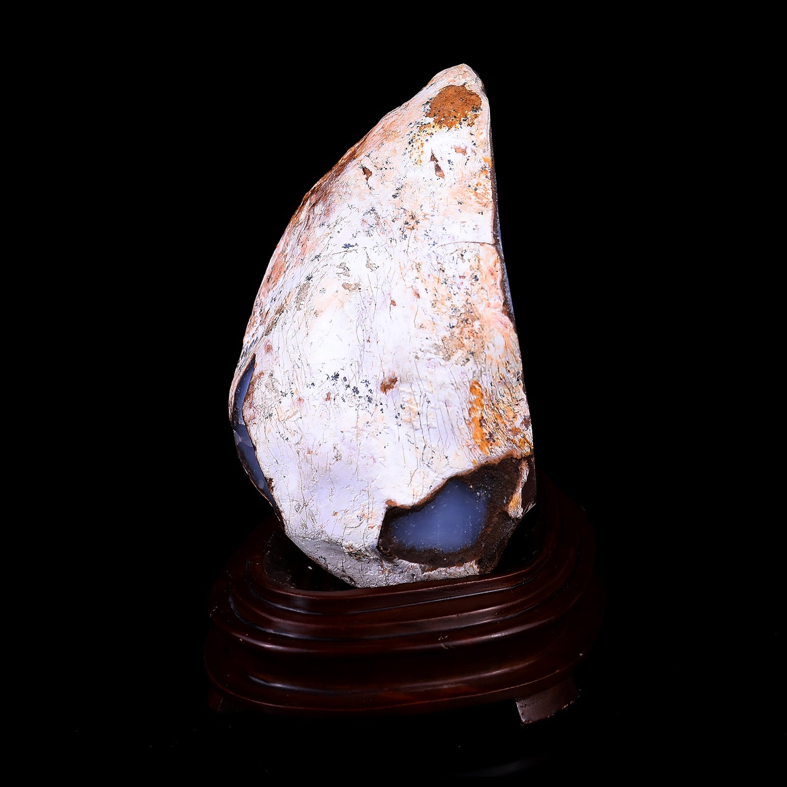 Nicedony 5.7" Blue Chalcedony Hand Carved Crystal Elephant Sculpture - View 4