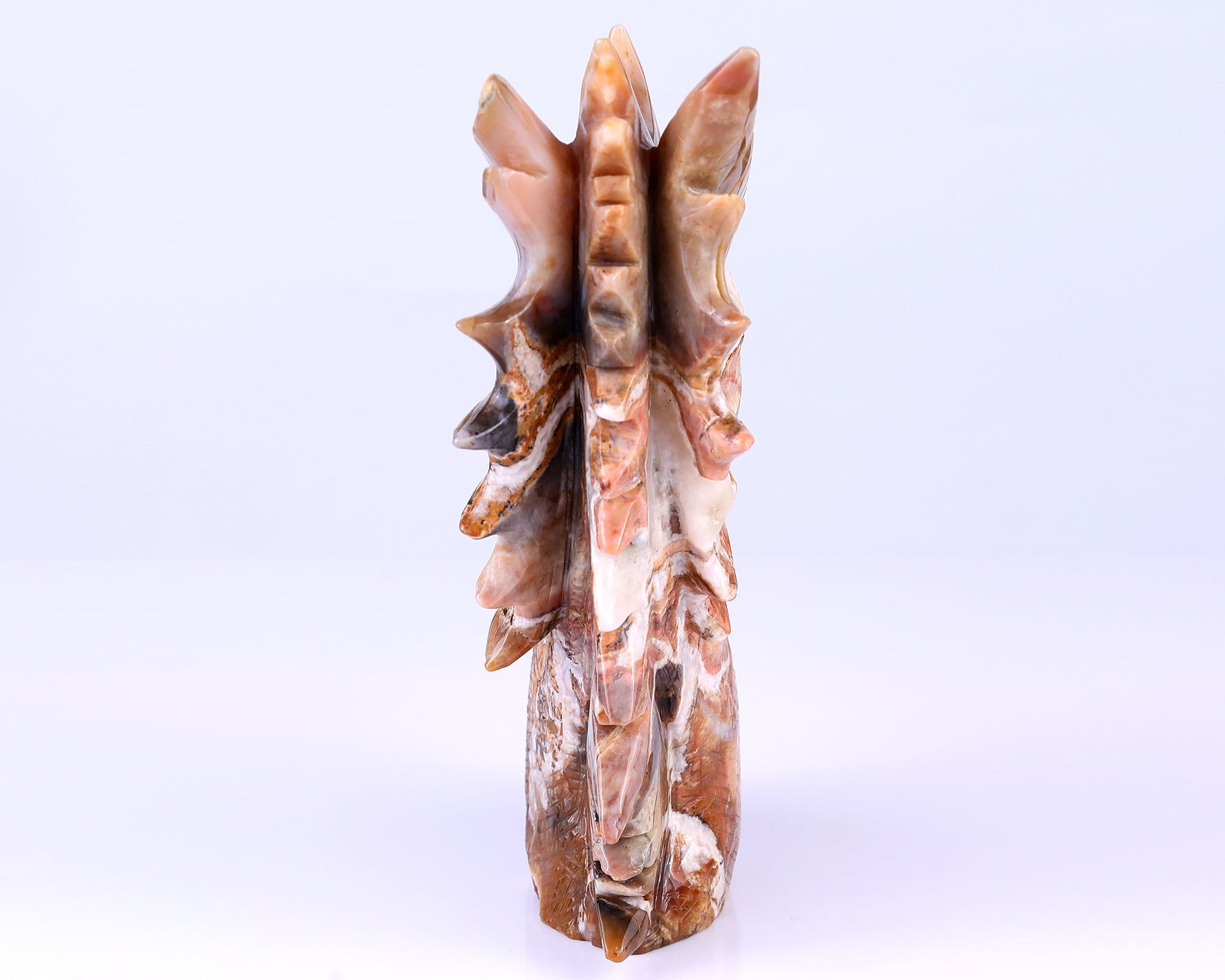 Nicedony Amazing 6.4" Chalcedony Hand Carved Crystal Dragon Sculpture - View 7