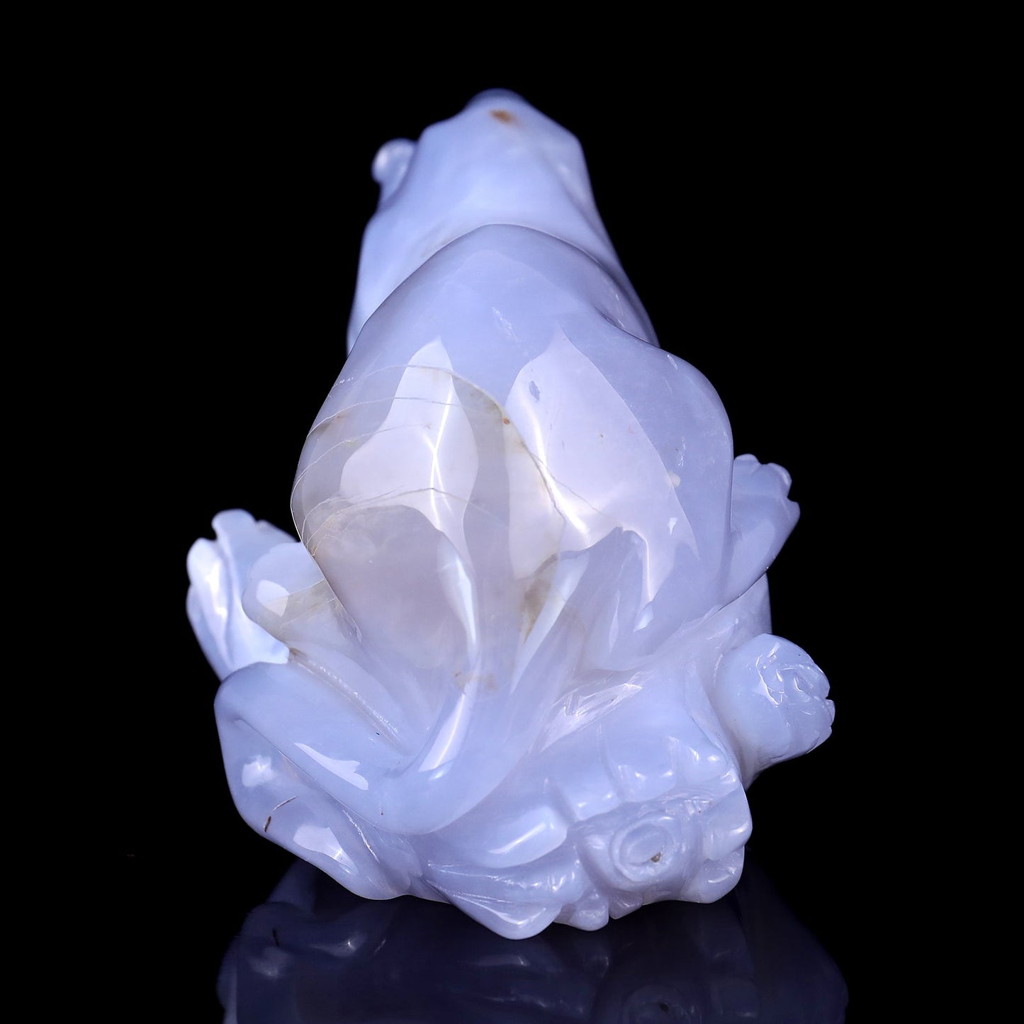 Nicedony 7.1" Blue Chalcedony Hand Carved Crystal Leopard Sculpture - View 5