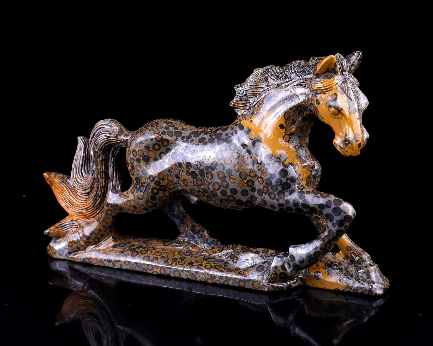 Nicedony 7.6" Leopard Skin Jasper Hand Carved Leopard Sculpture - View 7