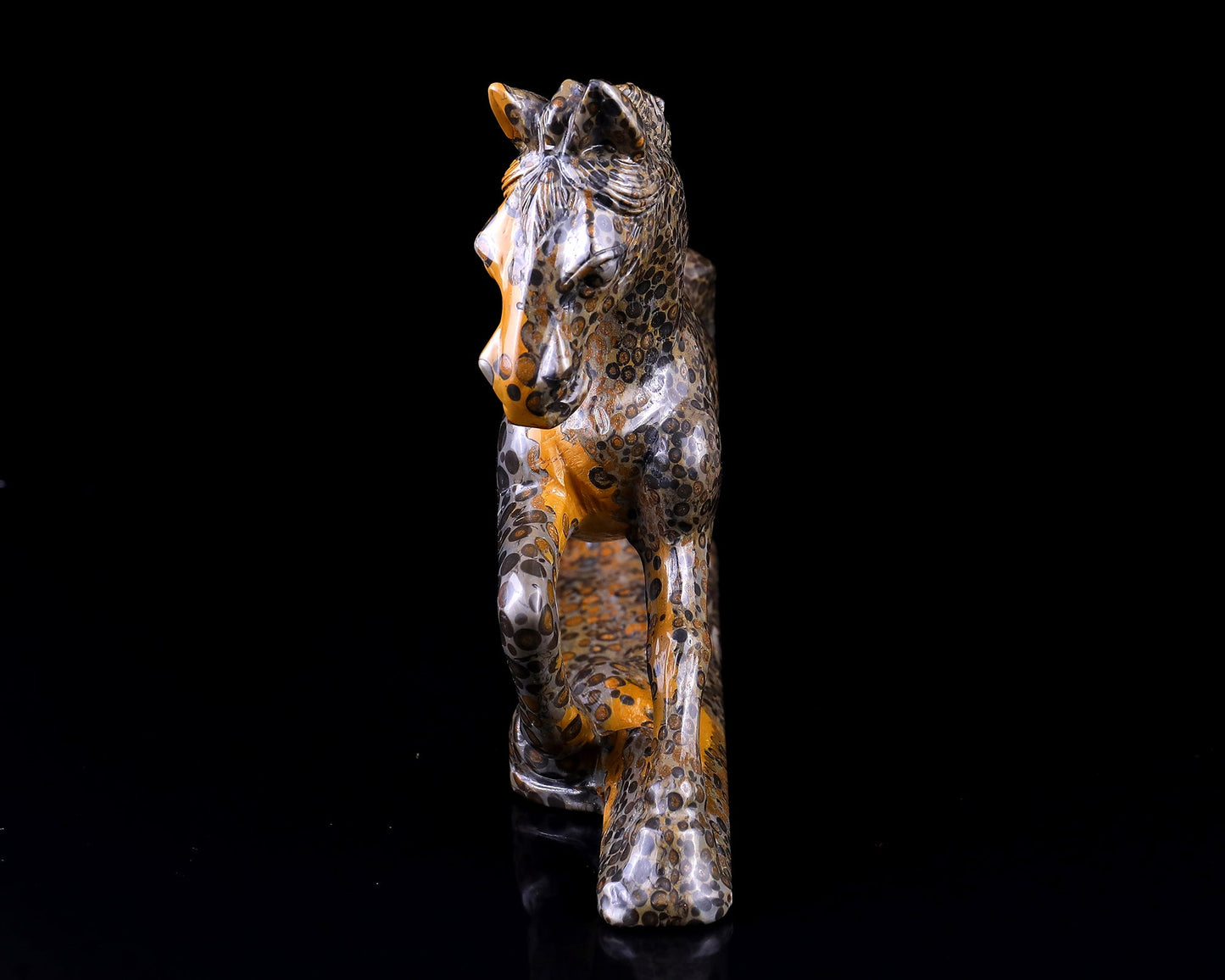 Nicedony 7.6" Leopard Skin Jasper Hand Carved Leopard Sculpture - View 5
