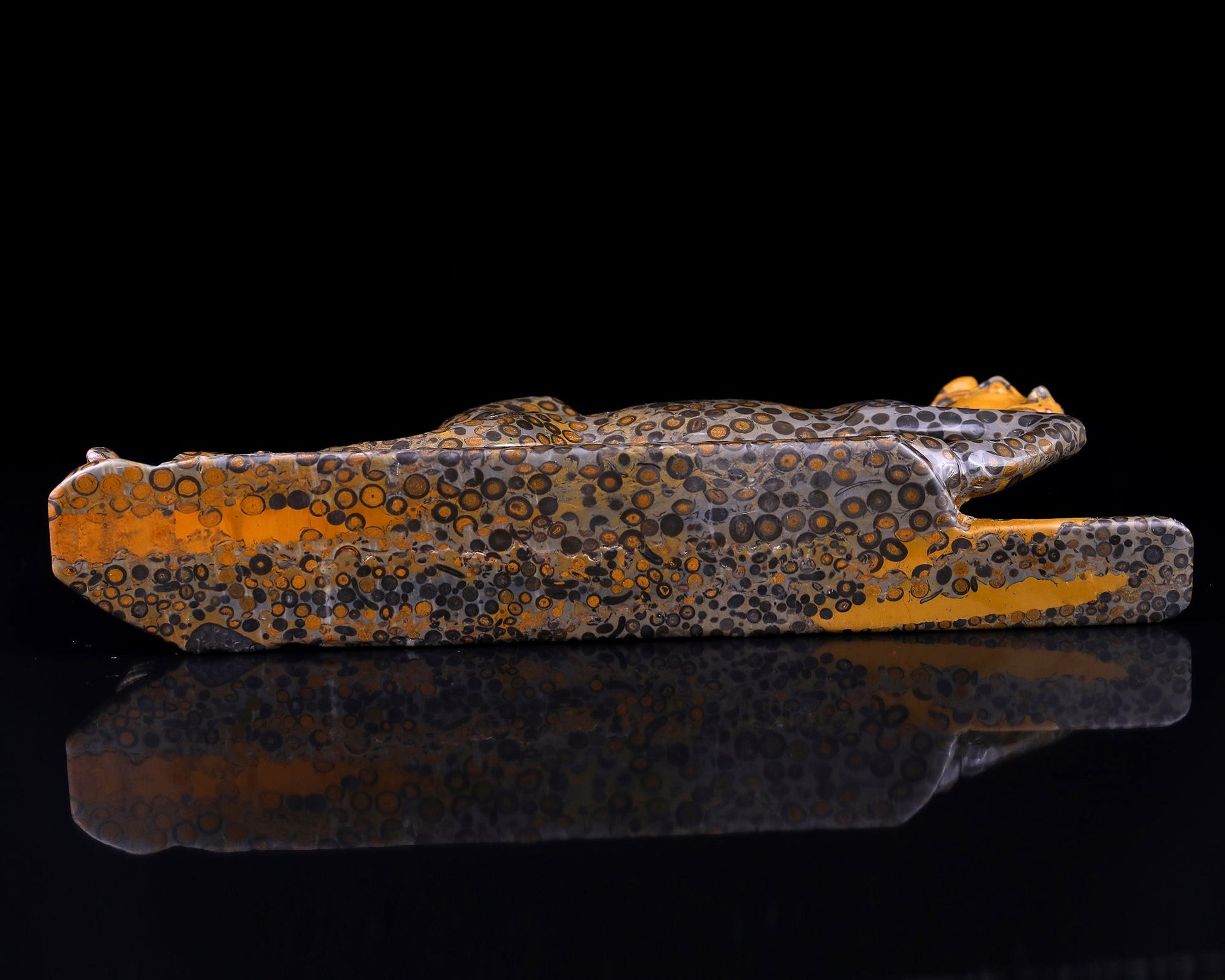 Nicedony 7.6" Leopard Skin Jasper Hand Carved Leopard Sculpture - View 3
