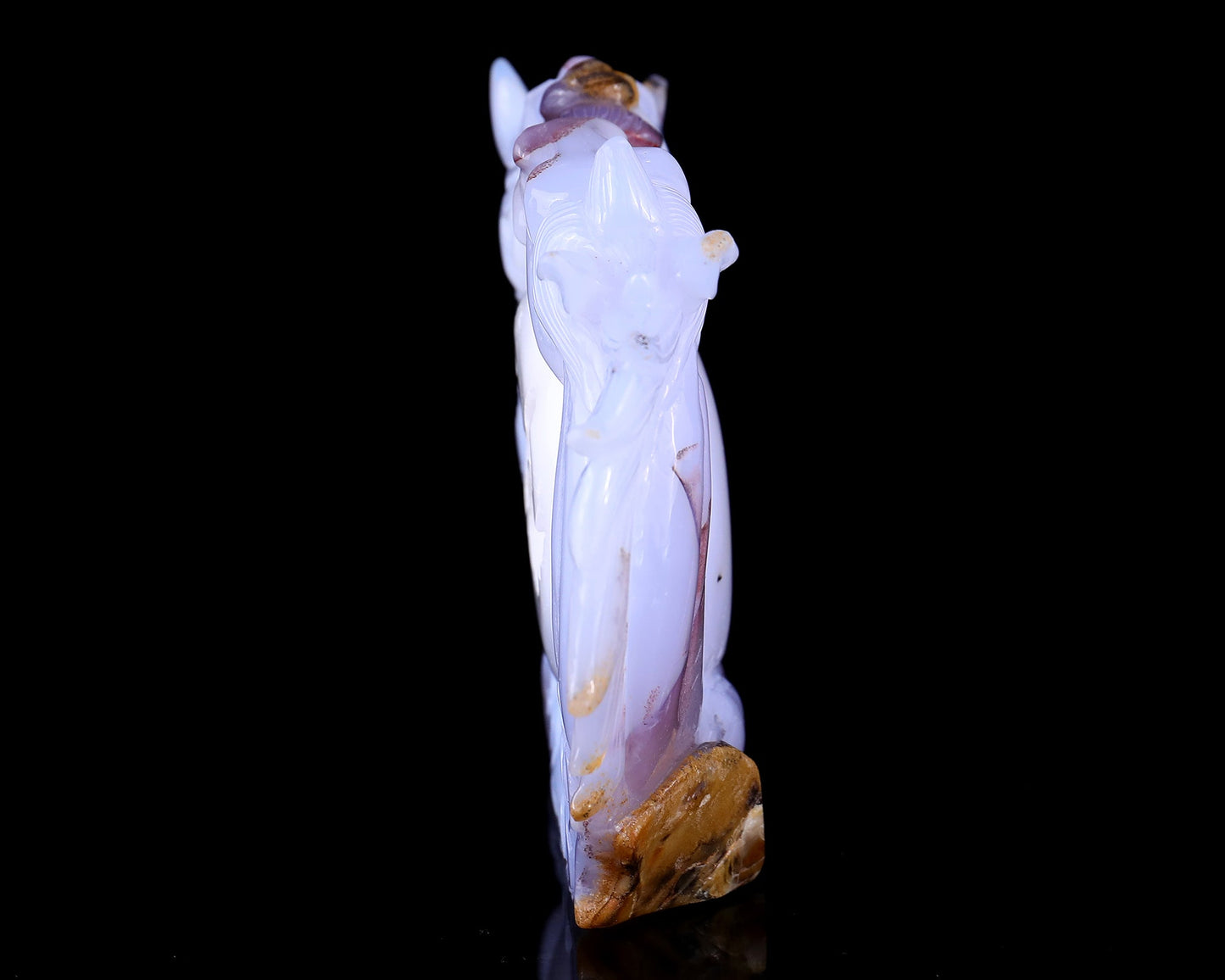 Nicedony 8.0" Blue Chalcedony Hand Carved Horse and Dragon Sculpture - View 7