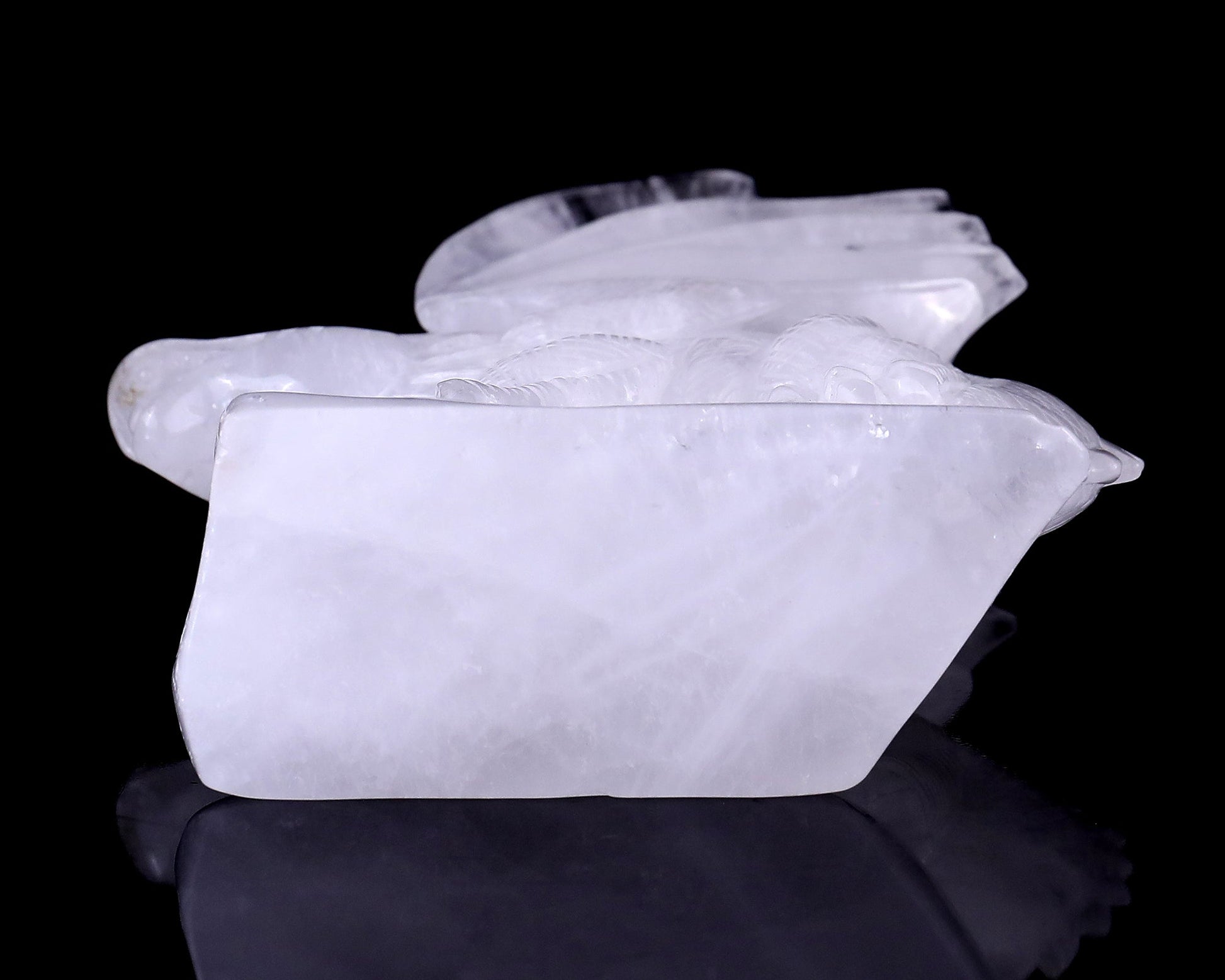 Nicedony 8.9" Angolan Quartz Hand Carved Crystal Dragon Sculpture - View 5