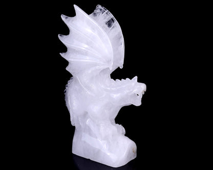 Nicedony 8.9" Angolan Quartz Hand Carved Crystal Dragon Sculpture - View 2