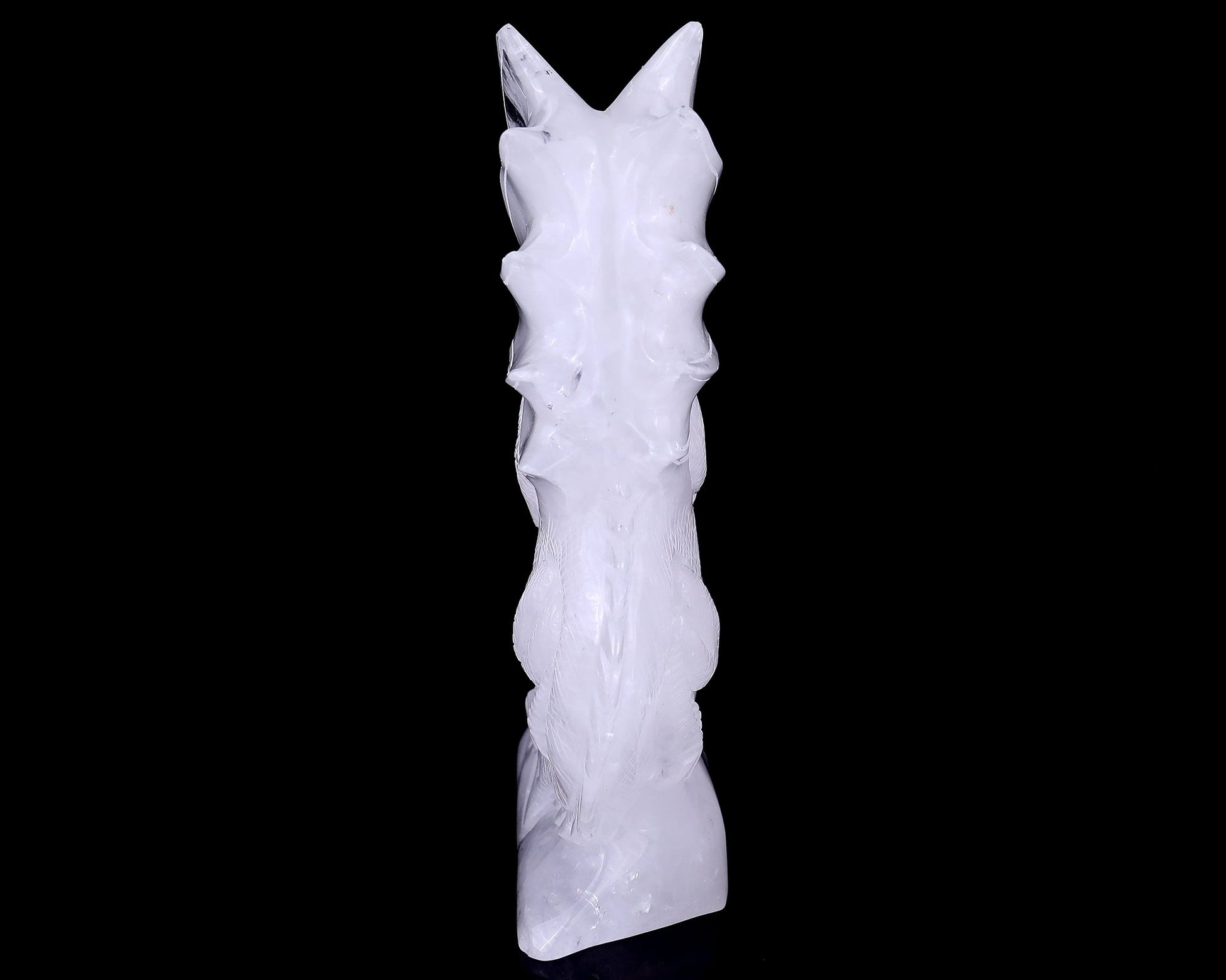 Nicedony 8.9" Angolan Quartz Hand Carved Crystal Dragon Sculpture - View 7