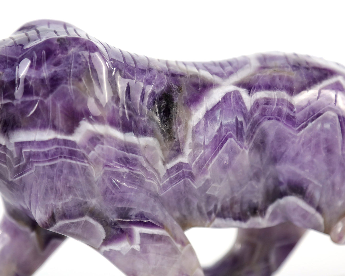 Nicedony 8.9" Dream Amethyst  Hand Carved Crystal Tiger Sculpture - View 10