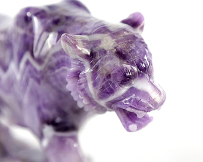 Nicedony 8.9" Dream Amethyst  Hand Carved Crystal Tiger Sculpture - View 8