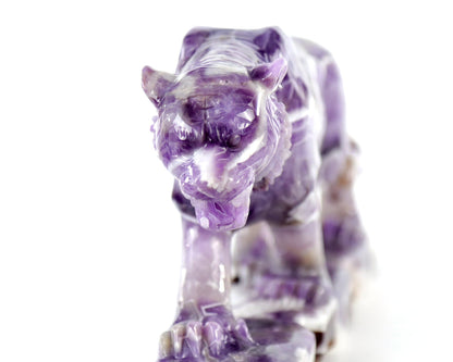 Nicedony 8.9" Dream Amethyst  Hand Carved Crystal Tiger Sculpture - View 2