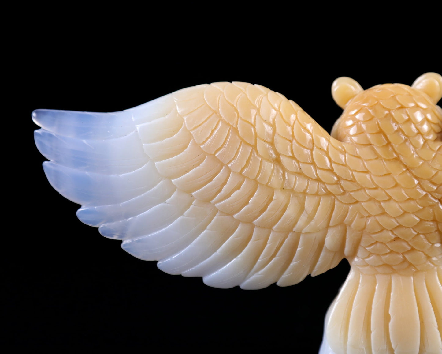 Nicedony 9.3" Blue Chalcedony Hand Carved Crystal Owl Sculpture - View 12