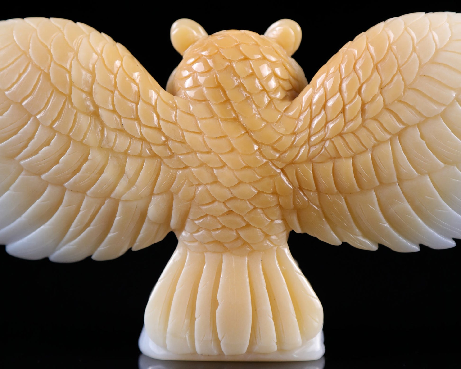 Nicedony 9.3" Blue Chalcedony Hand Carved Crystal Owl Sculpture - View 5